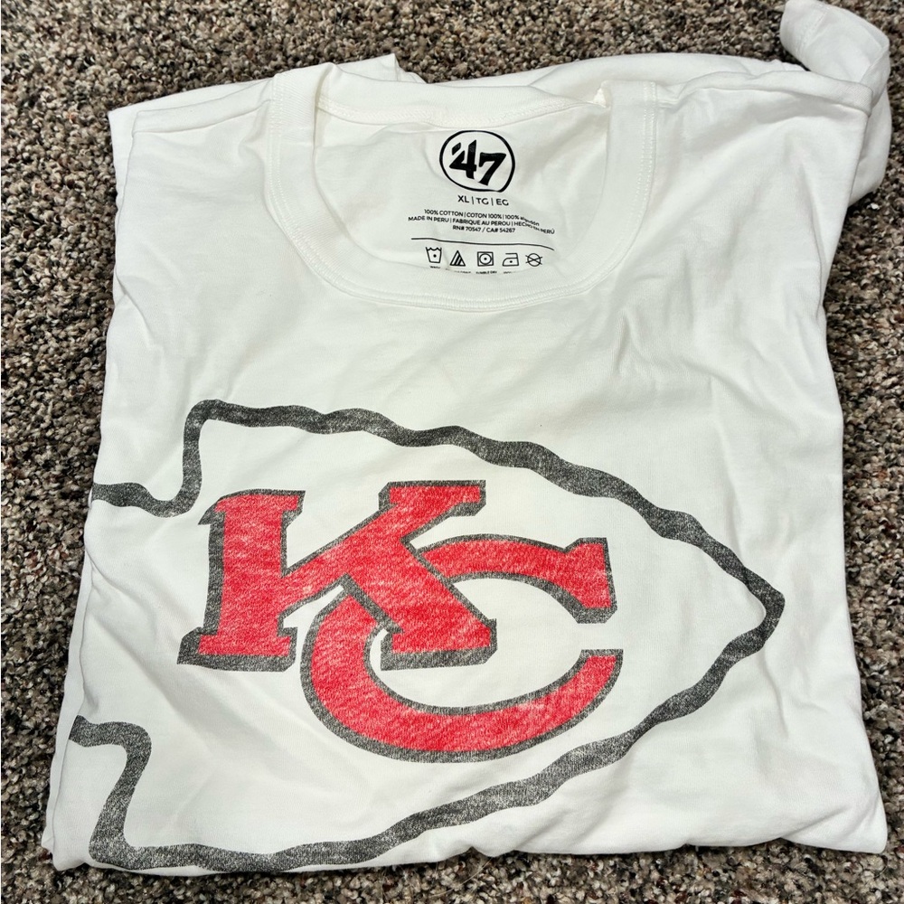 47 Brand Kansas City Chiefs Red and Gray Logo Tee